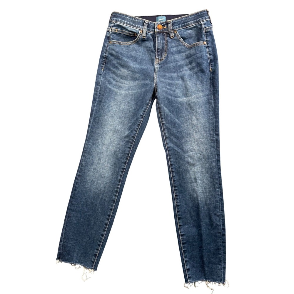 Jag Jeans Cecilia Skinny Jeans 4/29 Blue Raw Hem Stretch Denim